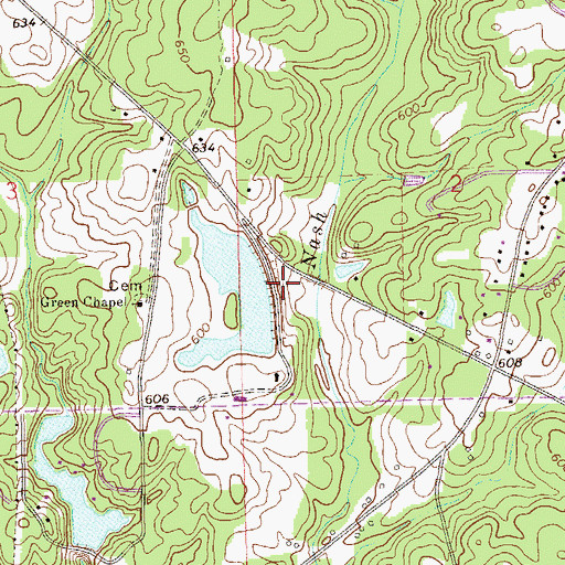 Topographic Map of M M Jones Dam, AL