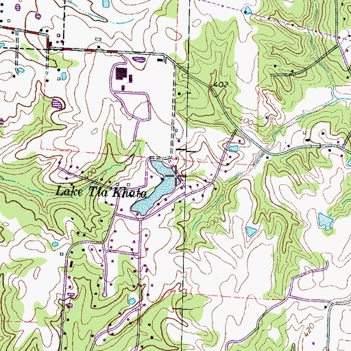 Topographic Map of Lake Tia Khata Dam, TN