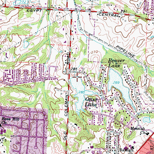 Topographic Map of Otter Lake Dam, TN