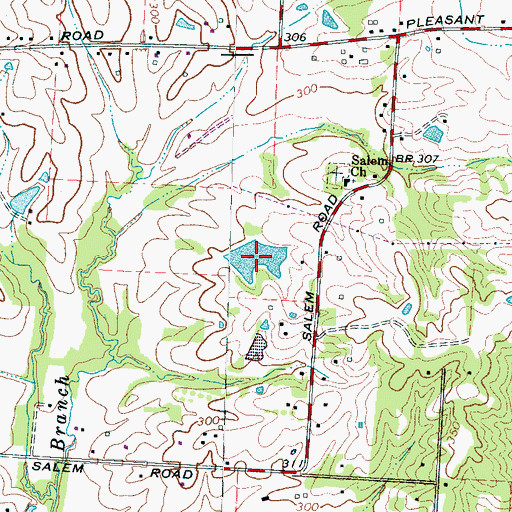 Topographic Map of J D Williams Lake, TN