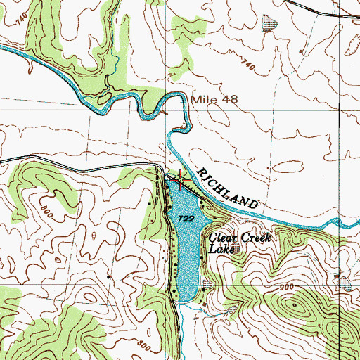 Topographic Map of Clear Creek Lake Dam, TN