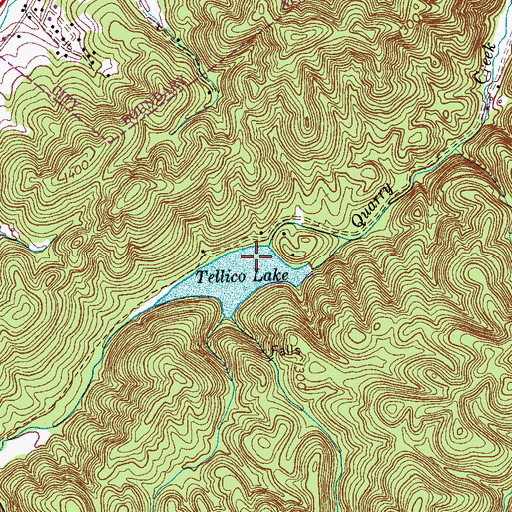 Topographic Map of Tellico Lake Dam, TN