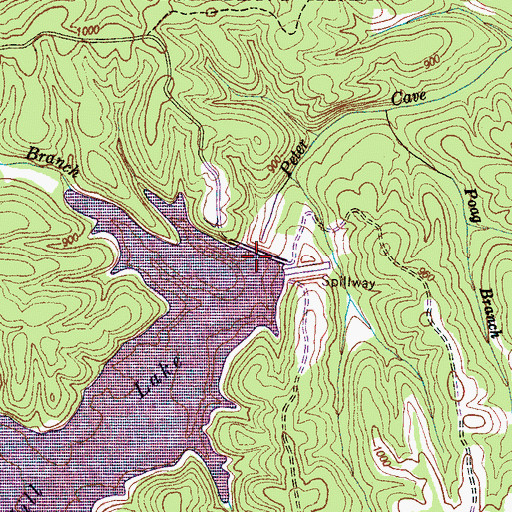 Topographic Map of Laurel Hill Lake Dam, TN