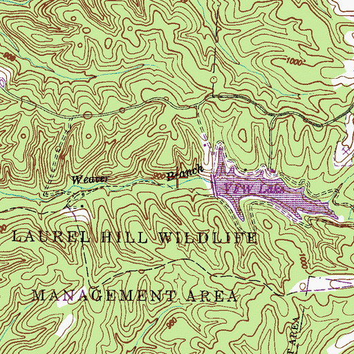 Topographic Map of Veterans of Foreign Wars Lake, TN