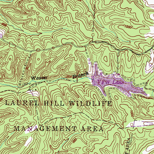 Topographic Map of Veterans of Foreign Wars Dam, TN