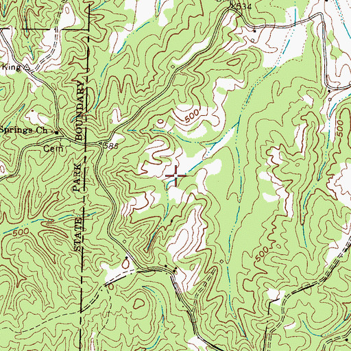 Topographic Map of King Lake, TN