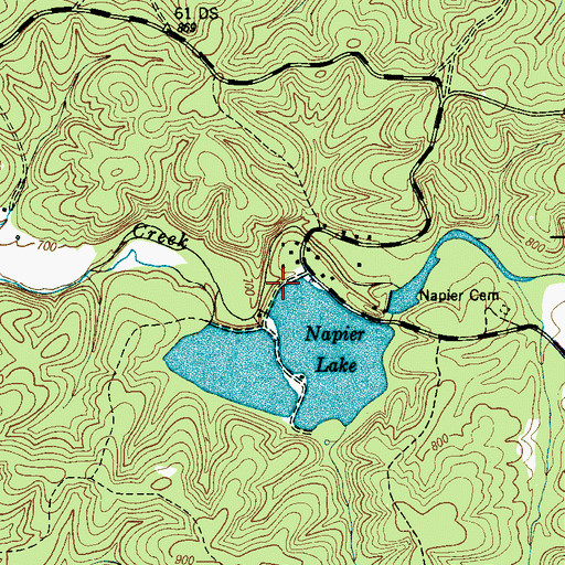 Topographic Map of Napier Dam, TN
