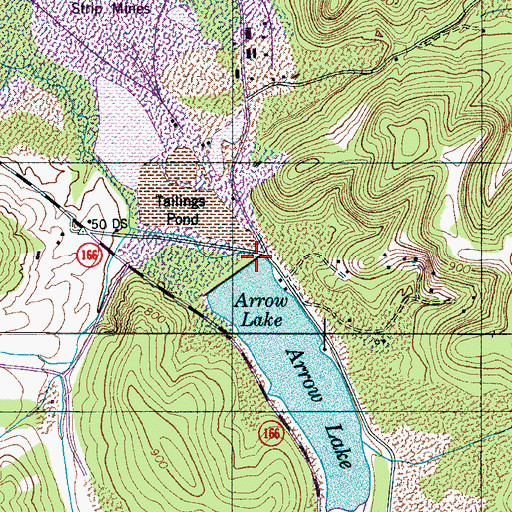 Topographic Map of Arrow Lake Dam, TN