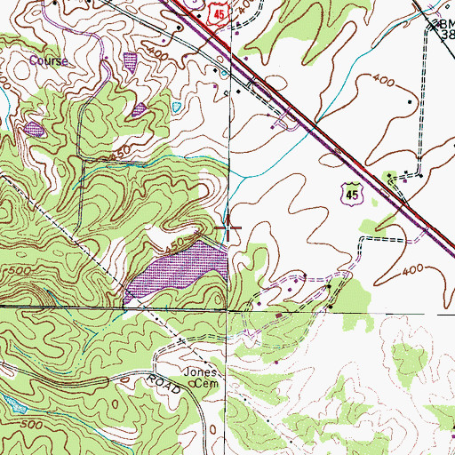 Topographic Map of Tennessee Sheriffs Youthtown Dam, TN