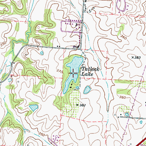 Topographic Map of Tatlock Lake Dam, TN