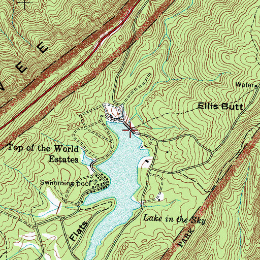 Topographic Map of Lake in the Sky Dam, TN