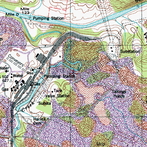 Topographic Map of Monsanto Tailings Pond Number Four Dam, TN