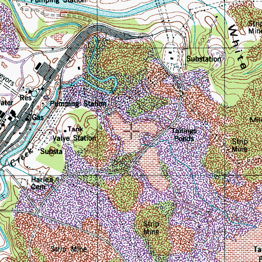 Topographic Map of Tailings Pond Number Four, TN