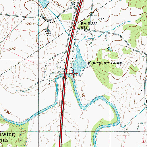Topographic Map of Robinsons Lake Dam, TN