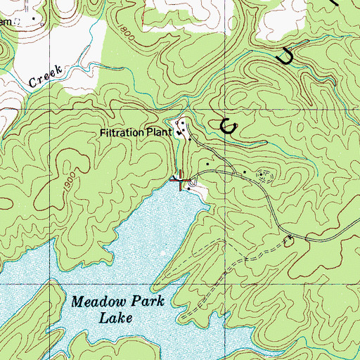 Topographic Map of Meadow Park Dam, TN