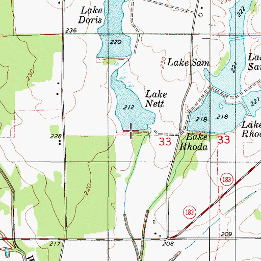 Topographic Map of Lakeland Farms Dam Number Three, AL