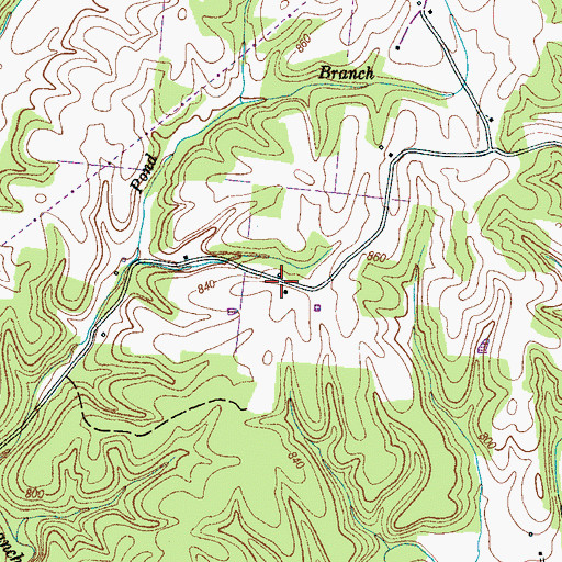 Topographic Map of Dickson Lake Dam, TN