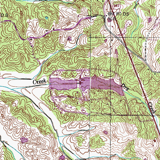 Topographic Map of Cedar Lake Dam Number One, TN
