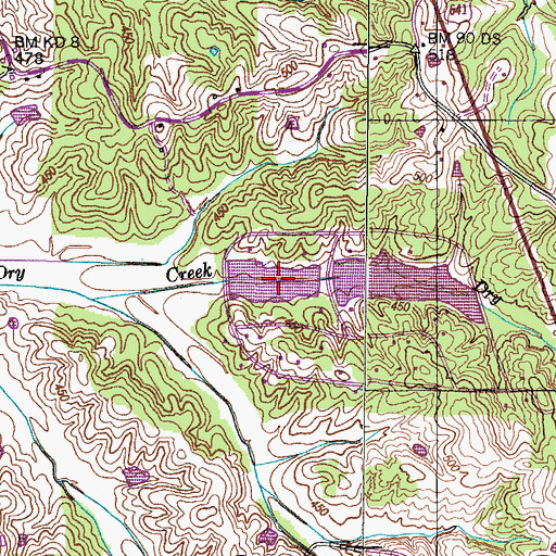 Topographic Map of Cedar Lake Number Two, TN