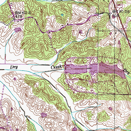 Topographic Map of Cedar Lake Dam Number Two, TN