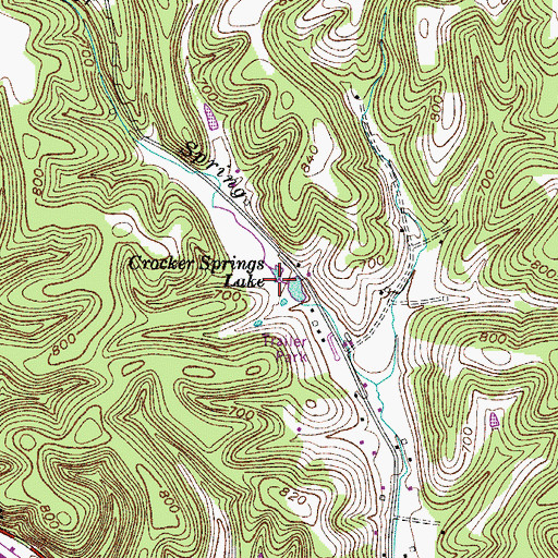 Topographic Map of Crocker Springs Dam, TN