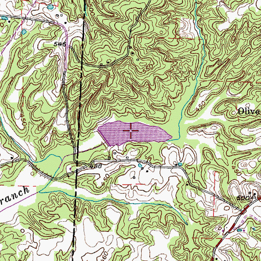 Topographic Map of Thompson Creek Number Five Lake, TN