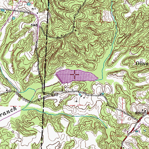 Topographic Map of Thompson Creek Number Five Lake, TN