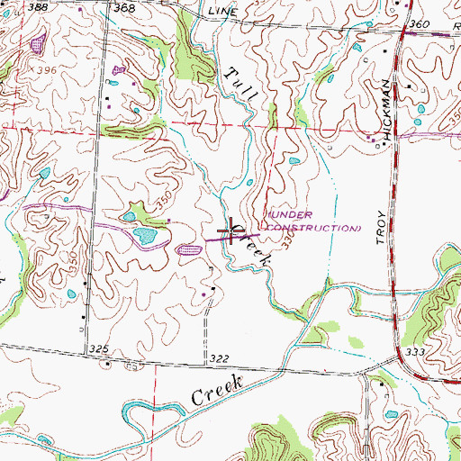 Topographic Map of Reelfoot Indian Creek Number Fourteen Lake, TN