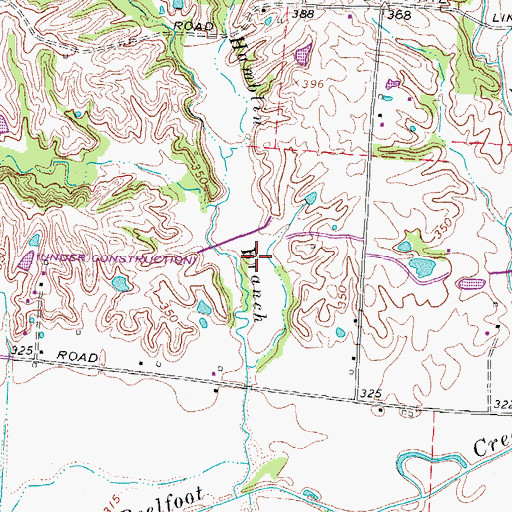 Topographic Map of Reelfoot Indian Creek Number Fifteen Lake, TN