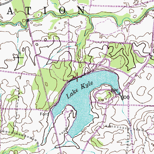 Topographic Map of Kyle Lake Dam, TN