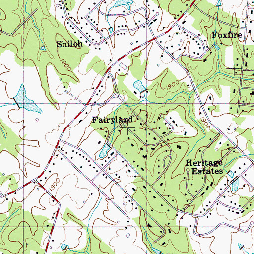 Topographic Map of Fairyland, TN