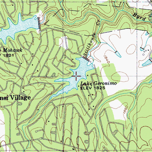 Topographic Map of Geronimo Lake, TN