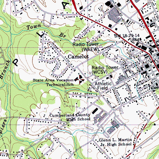Topographic Map of State Area Vocational Technical School, TN