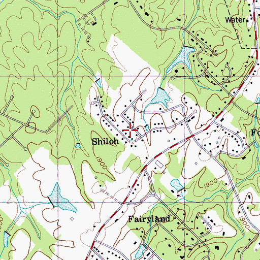 Topographic Map of Shiloh, TN