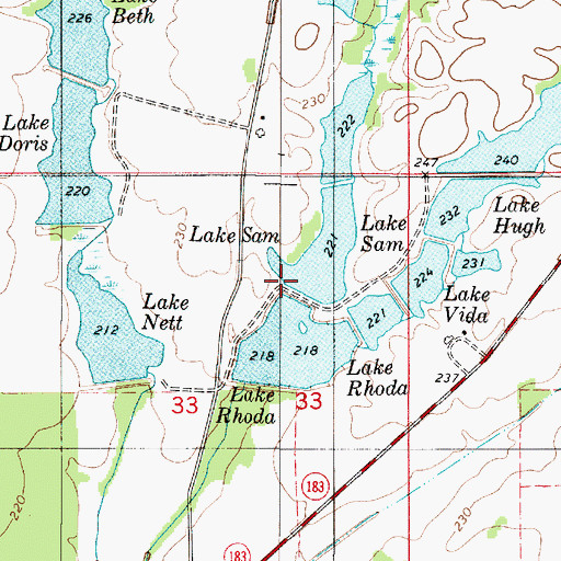 Topographic Map of Lakeland Farms Dam Number Thirteen, AL