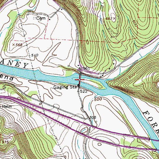 Topographic Map of Laycock Bridge, TN