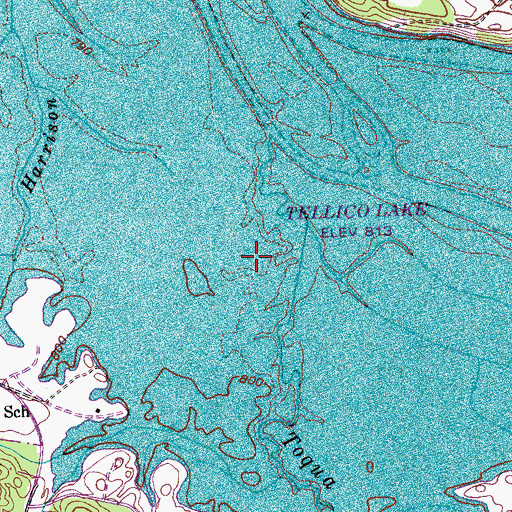 Topographic Map of Toqua Bottoms, TN