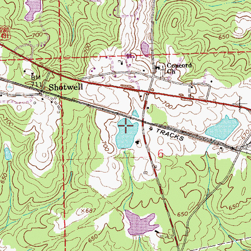 Topographic Map of W B Cogdell Dam, AL