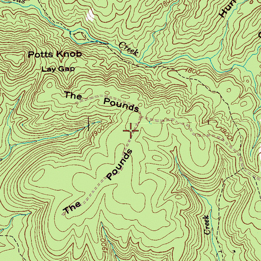 Topographic Map of The Pounds, TN