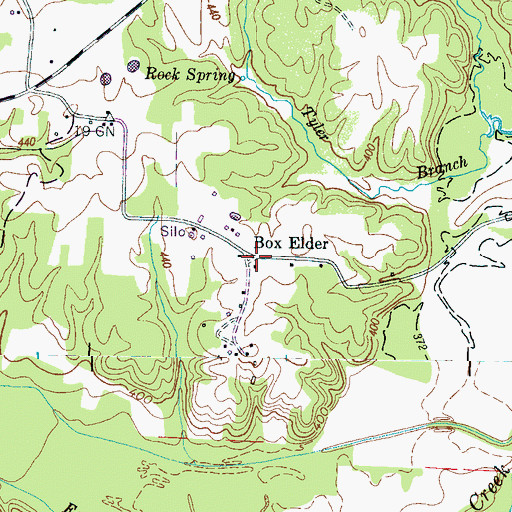 Topographic Map of Box Elder, TN
