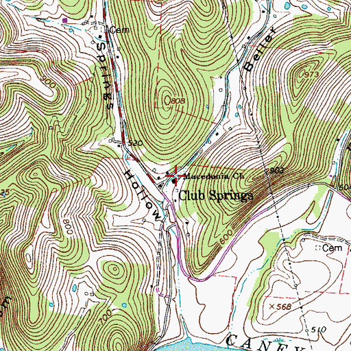 Topographic Map of Macedonia Church, TN