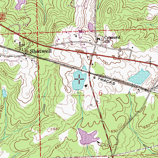 Topographic Map of Bonita Farms Lake, AL