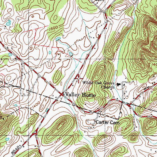 Topographic Map of Mount Carmel Church, TN