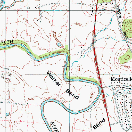 Topographic Map of Anderson Creek, TN