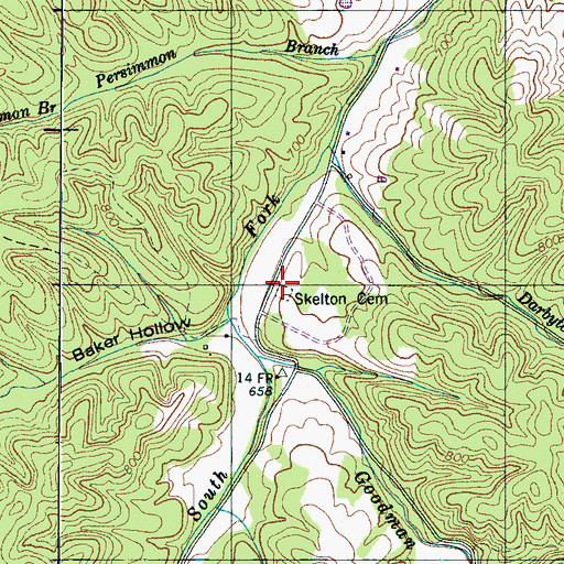 Topographic Map of Skelton Cemetery, TN