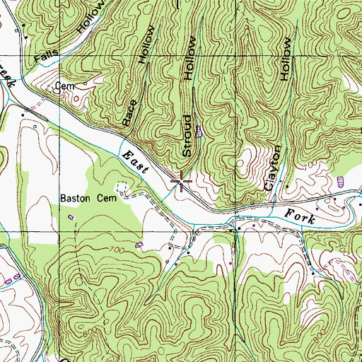 Topographic Map of Stroud Hollow, TN