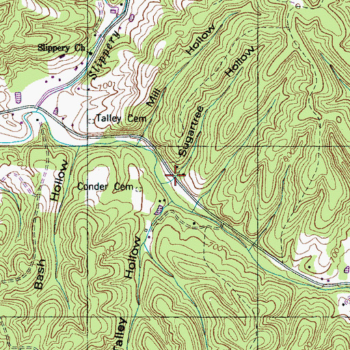 Topographic Map of Sugartree Hollow, TN
