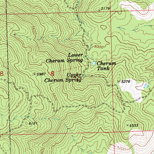 Topographic Map of Upper Cherum Spring, AZ