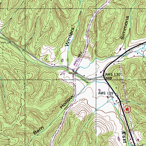 Topographic Map of Ashton Branch, TN