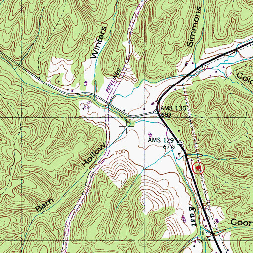 Topographic Map of Barn Hollow, TN